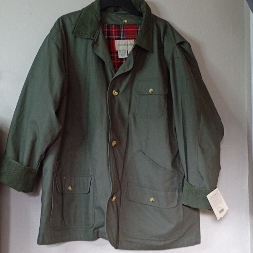 GreatLand Green Plaid Corduroy Lined Barn Jacket Cotton Mens Size XL New Tags